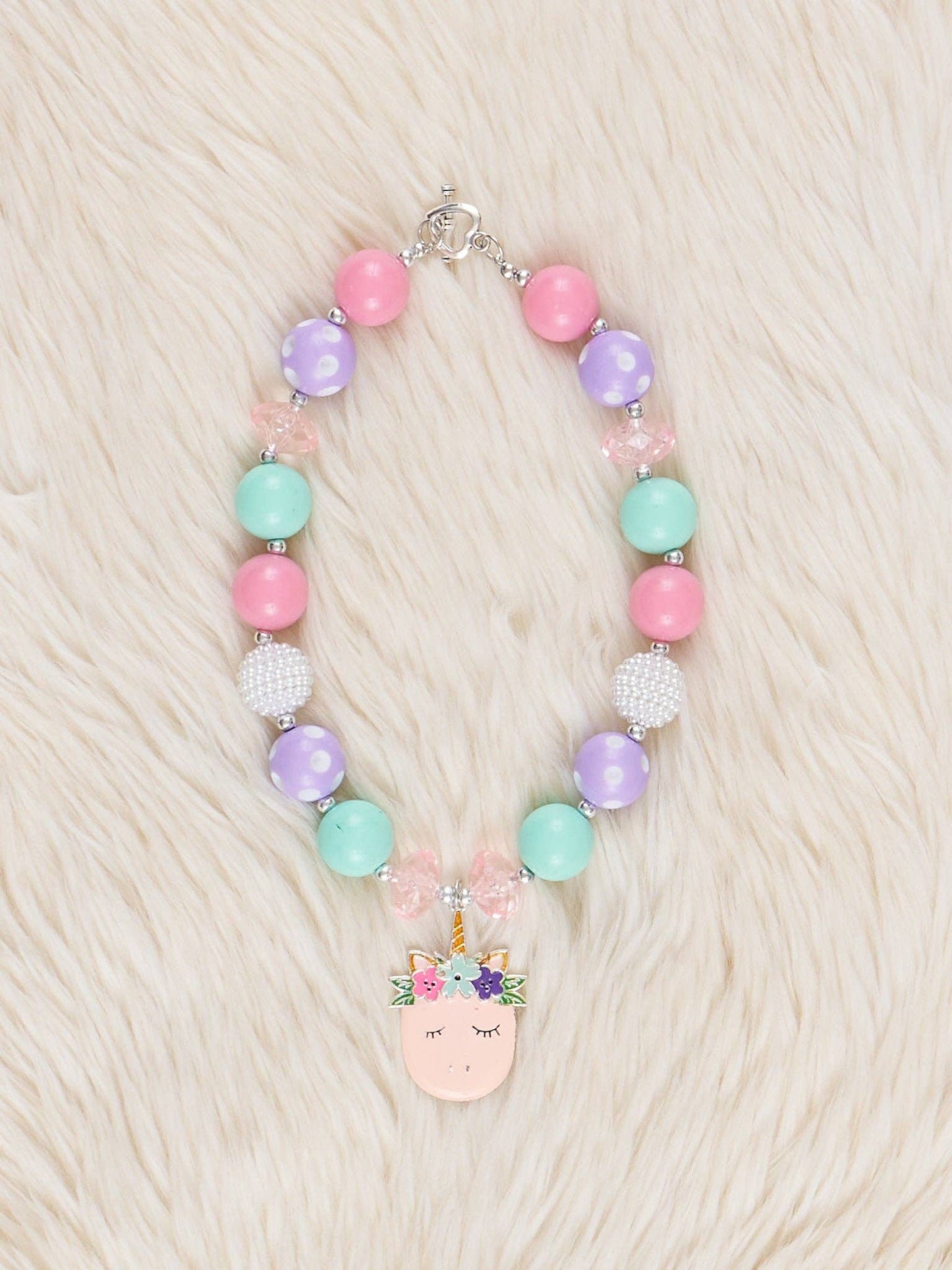 Unicorn Charm Bubblegum Necklace