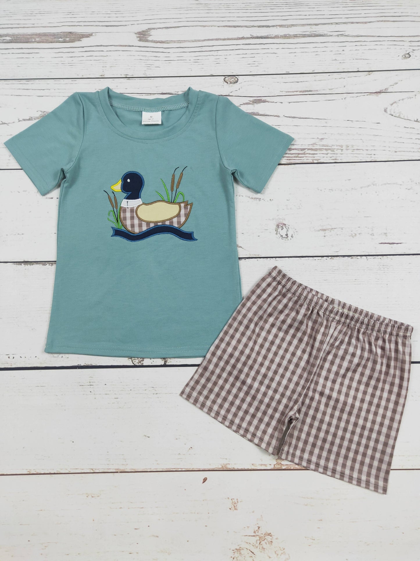 Boys Checkered Duck Shorts Set