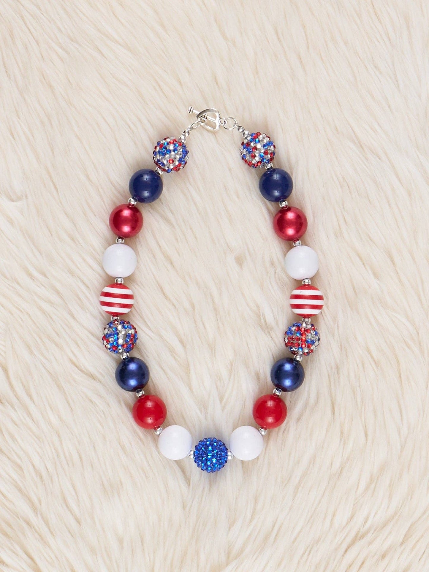 Patriotic Stripes Bubblegum Necklace