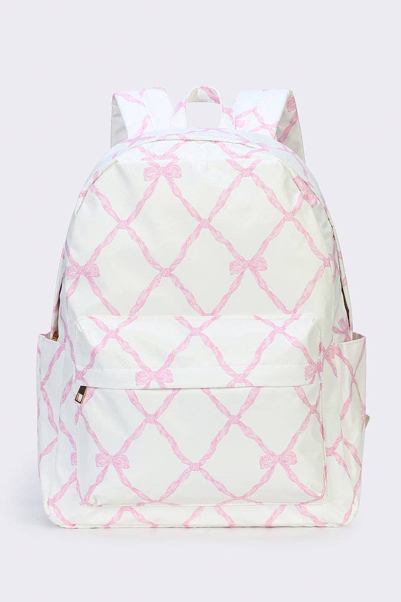Girls Bow Print Backpack