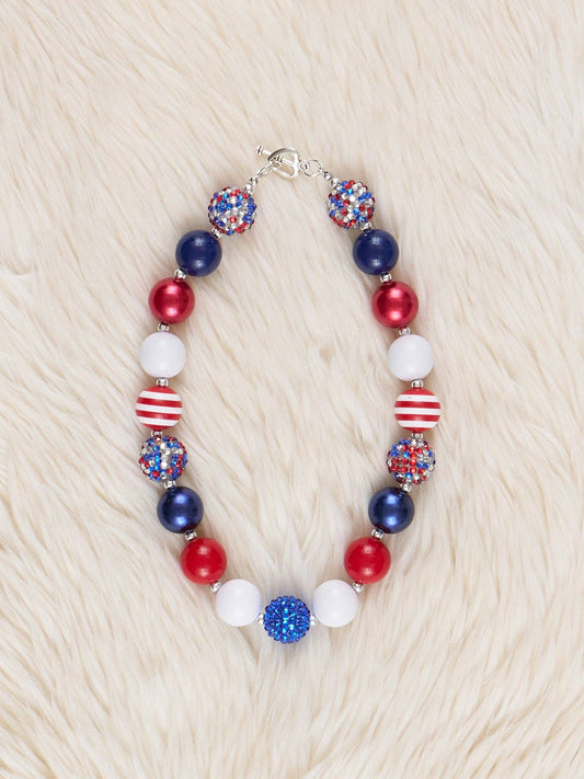 Patriotic Stripes Bubblegum Necklace