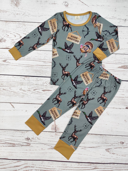 Baby Boy Go Hunting Print Sleepwear Set