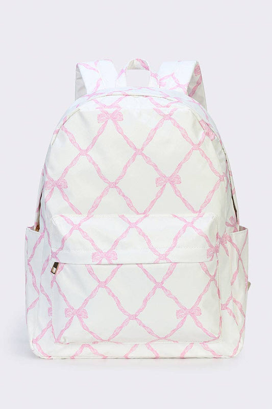 Girls Bow Print Backpack