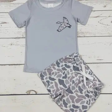 Boys Gray Duck Camouflage Outfit