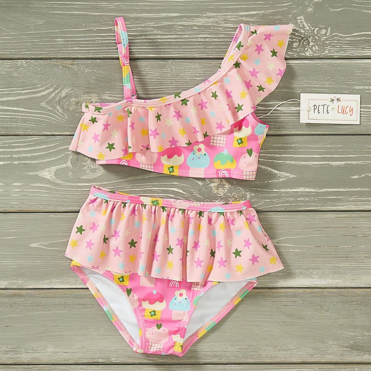 Cute as a Cupcake Girls Two Piece Swimsuit