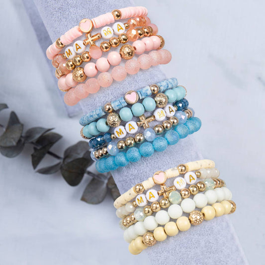 Mommy and Me Bracelets - Beaded Stackable Bracelet for Women